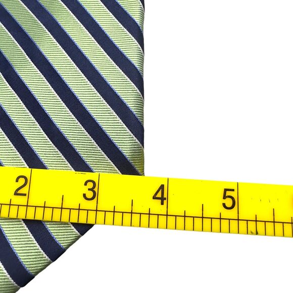 Chaps Mens 100% Silk Dress Tie Hand Made Awning Stripe Pattern‎ 59" 3 3/4" - Picture 10 of 12